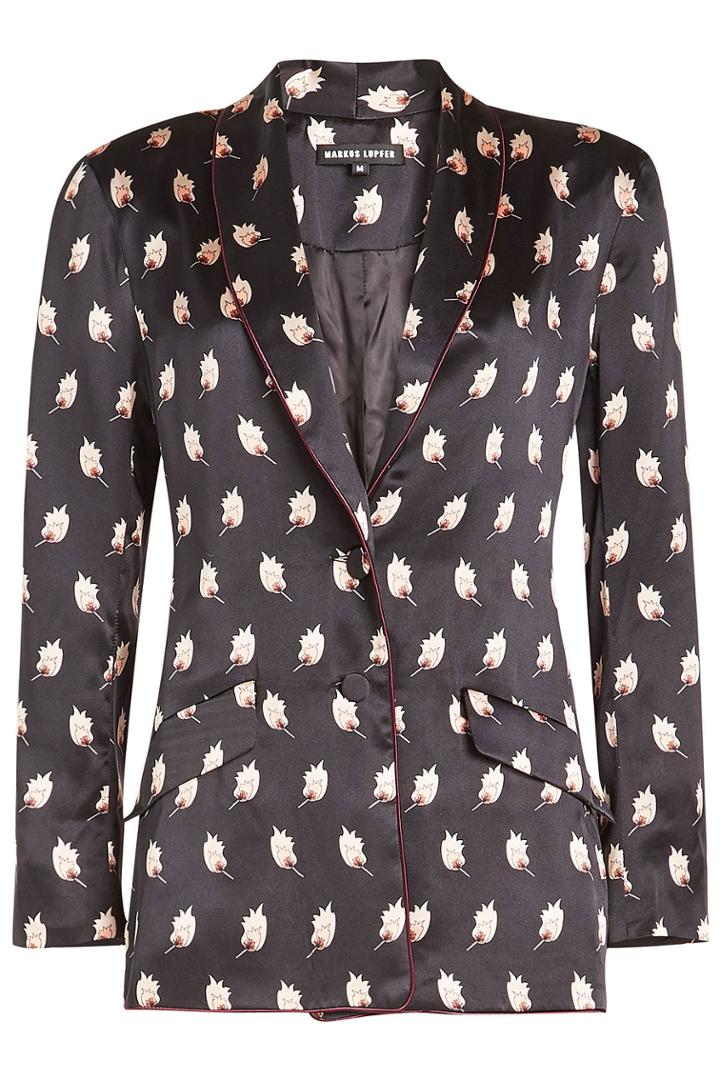 Markus Lupfer Markus Lupfer Printed Silk Blazer