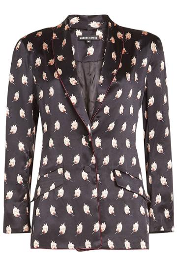 Markus Lupfer Markus Lupfer Printed Silk Blazer