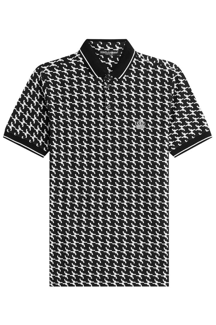 Dolce & Gabbana Dolce & Gabbana Houndstooth Polo Shirt - Blue