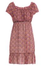 Anna Sui Anna Sui Silk Woodblock Print Dress - Pink