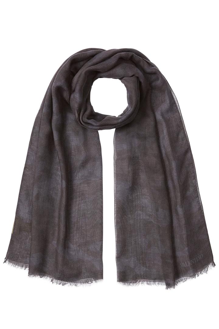 Valentino Valentino Printed Scarf With Cashmere And Silk