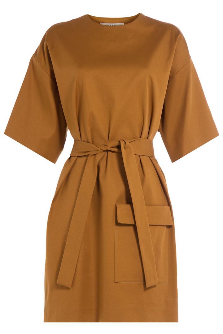 Msgm Msgm Cotton-blend Dress - Camel