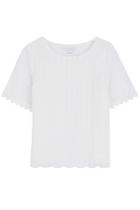 Diane Von Furstenberg Diane Von Furstenberg Short Sleeve Top With Lace Eyelet Overlay