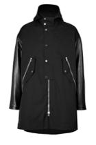 Neil Barrett Neil Barrett Leather Sleeve Coat - Black