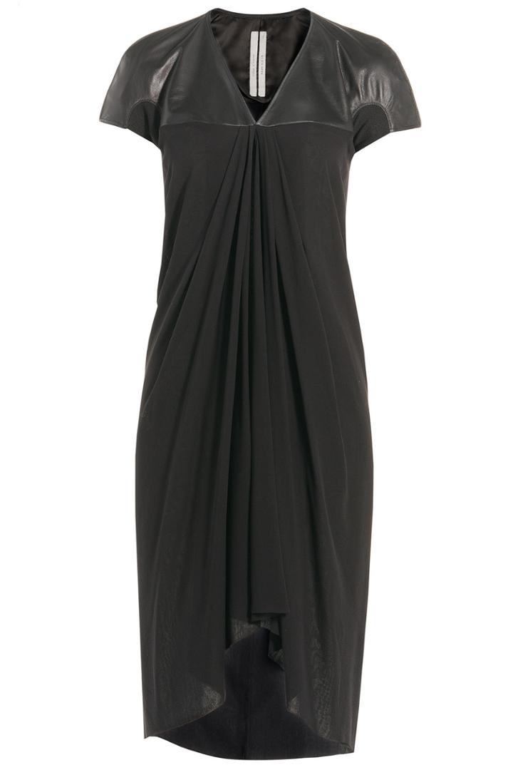 Rick Owens Rick Owens Silk Chiffon And Leather Dress