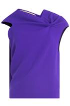 Roland Mouret Roland Mouret Asymmetric Draped Wool Top - Purple