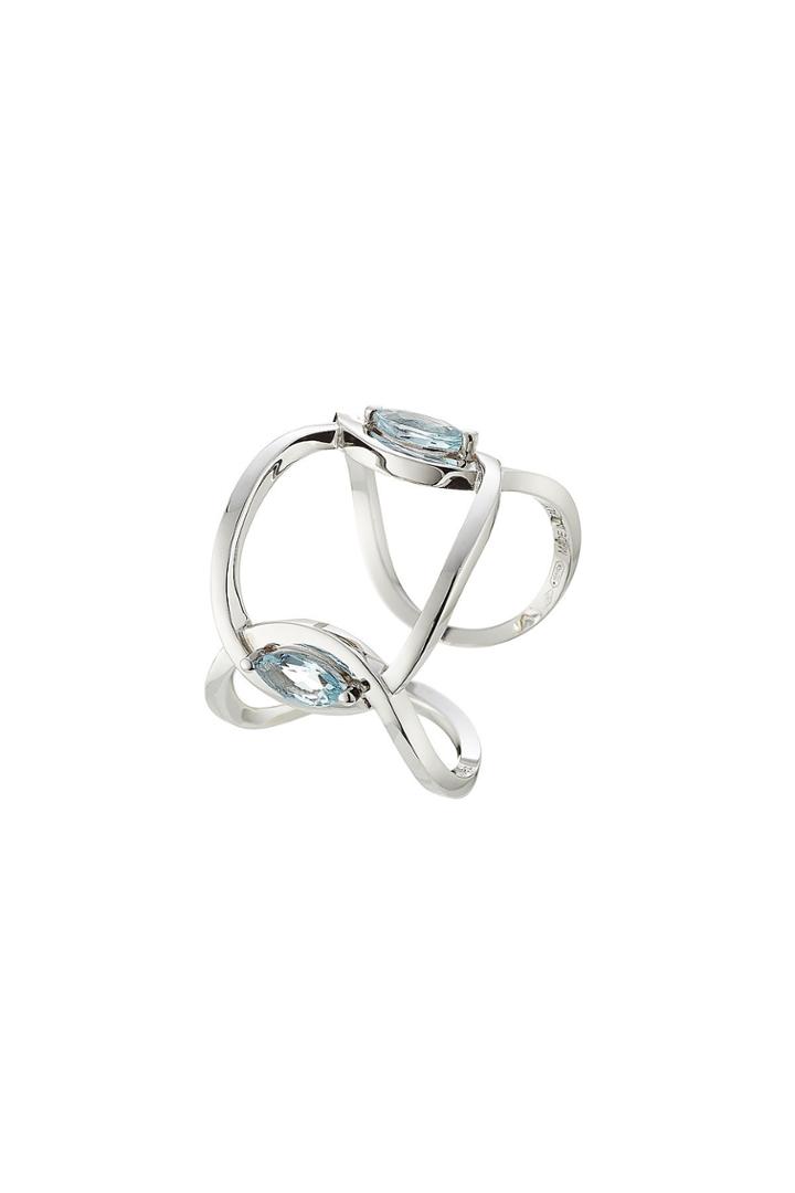 Delfina Delettrez Delfina Delettrez 18kt White Gold Ring With Marquise Aquamarine