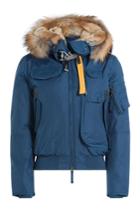 Parajumpers Parajumpers Gobi Down Bomber Jacket With Fur Trimmed Hood - Blue