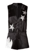 Marc By Marc Jacobs Marc By Marc Jacobs Satin Stud Embellished Stars Playsuit - Black