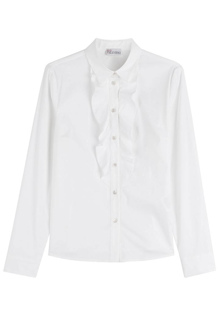 Red Valentino Red Valentino Ruffle Front Shirt - White