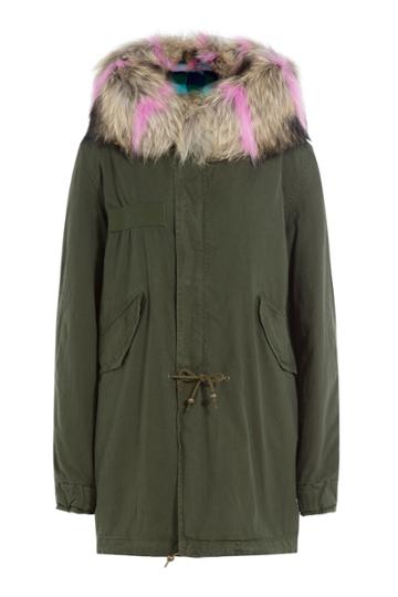 Mr & Mrs Italy Mr & Mrs Italy Cotton Parka With Raccoon And Mink Fur - Green