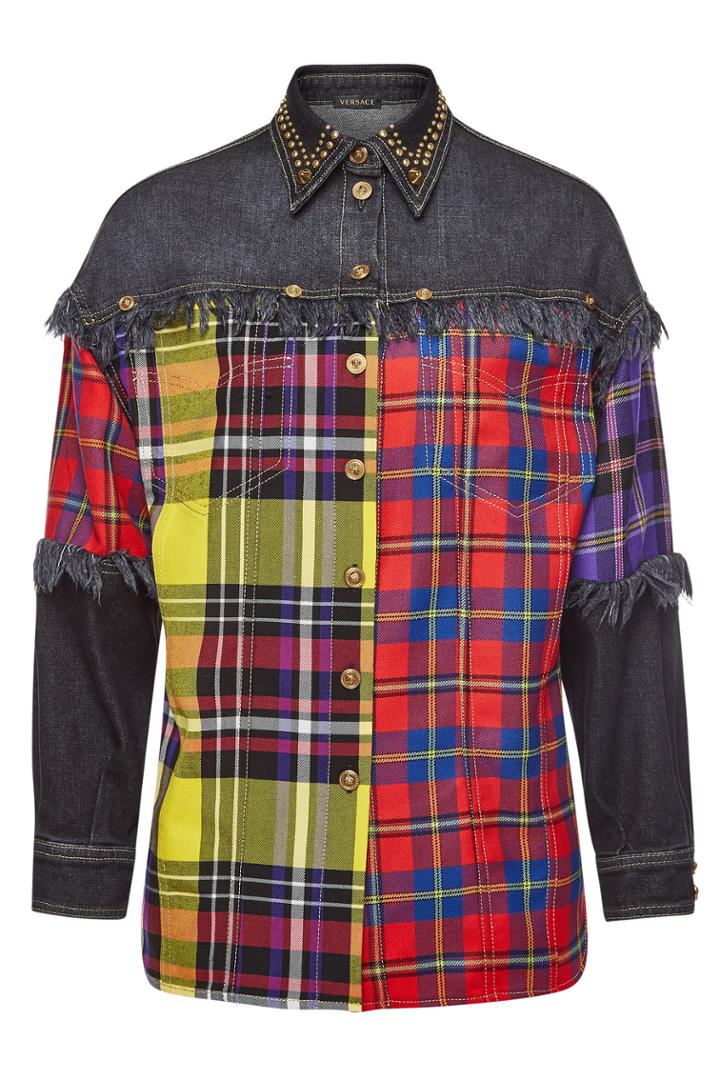 Versace Versace Denim Shirt With Wool