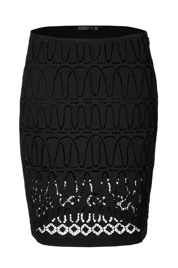 Donna Karan New York Donna Karan New York Skirt With Crochet Overlay - Black