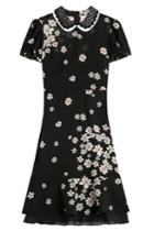Red Valentino Red Valentino Floral Print Silk Dress - Black