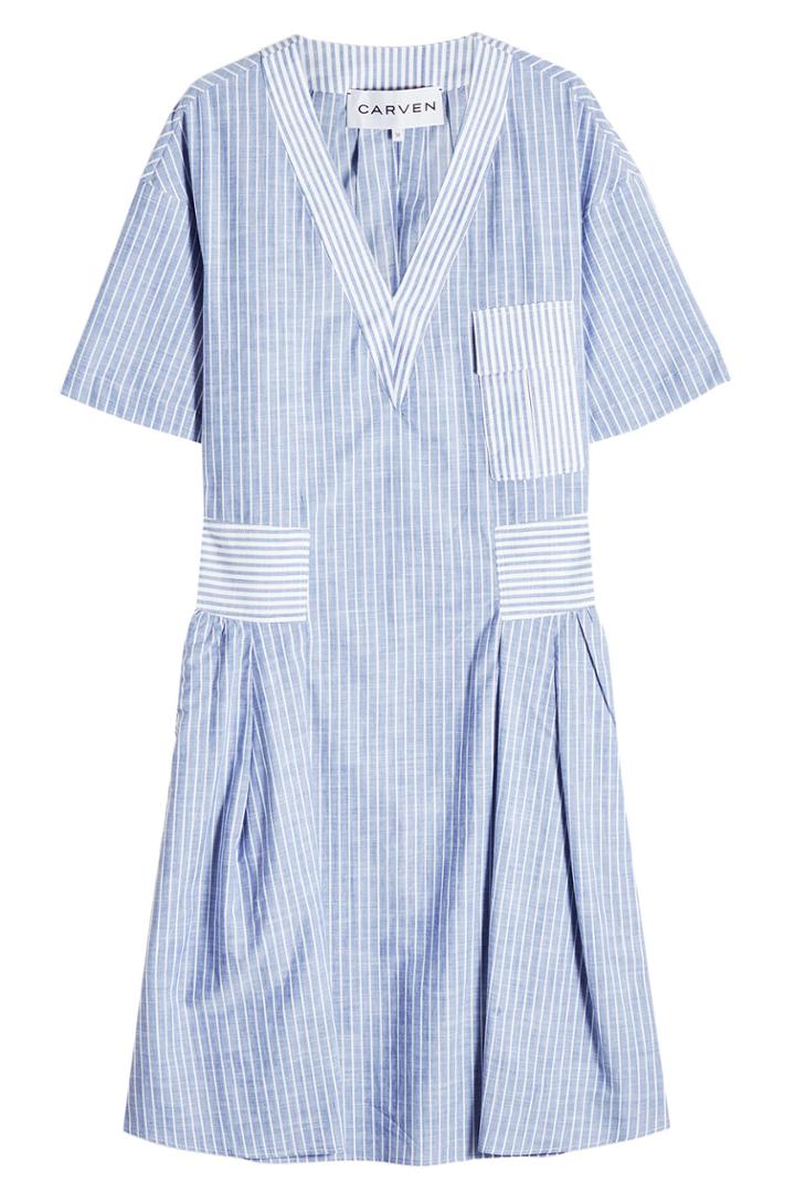 Carven Carven Striped Cotton Tunic Dress