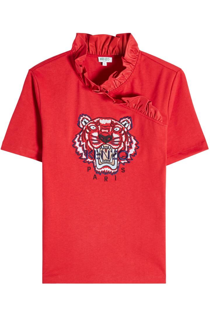 Kenzo Kenzo Tiger Ruffle Cotton Shirt