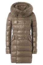 Duvetica Duvetica Down Coat With Fox Fur-trimmed Hood - Beige