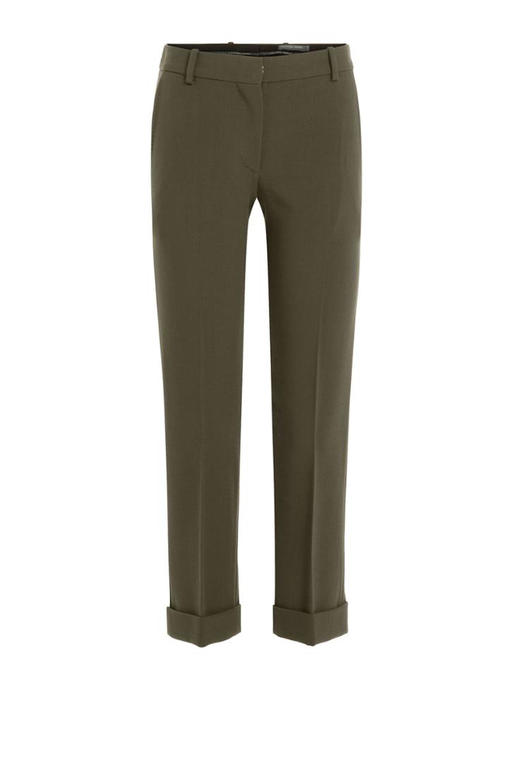 Alexander Mcqueen Alexander Mcqueen Cropped Wool Pants - Green