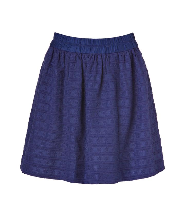 Marc By Marc Jacobs Val Blue Cotton-silk Daisy Embroidered Skirt