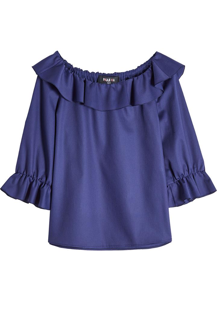 Paule Ka Paule Ka Cotton Blouse With Ruffles