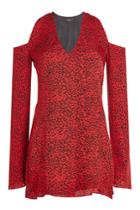 Amiri Amiri Printed Silk Dress With Cold-shoulders