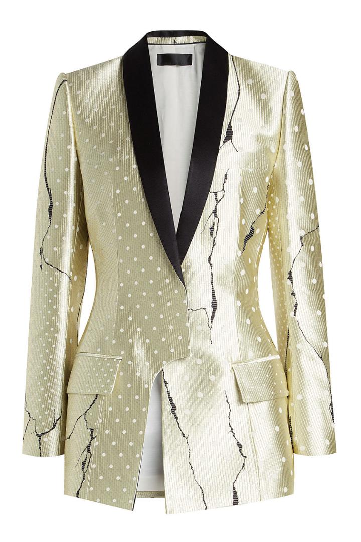Haider Ackermann Haider Ackermann Hourglass Asymmetric Printed Jacquard Blazer
