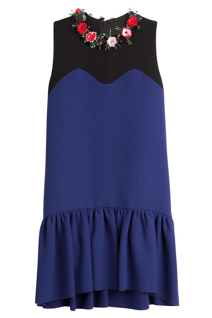 Msgm Msgm Flower Embellished Wool Dress