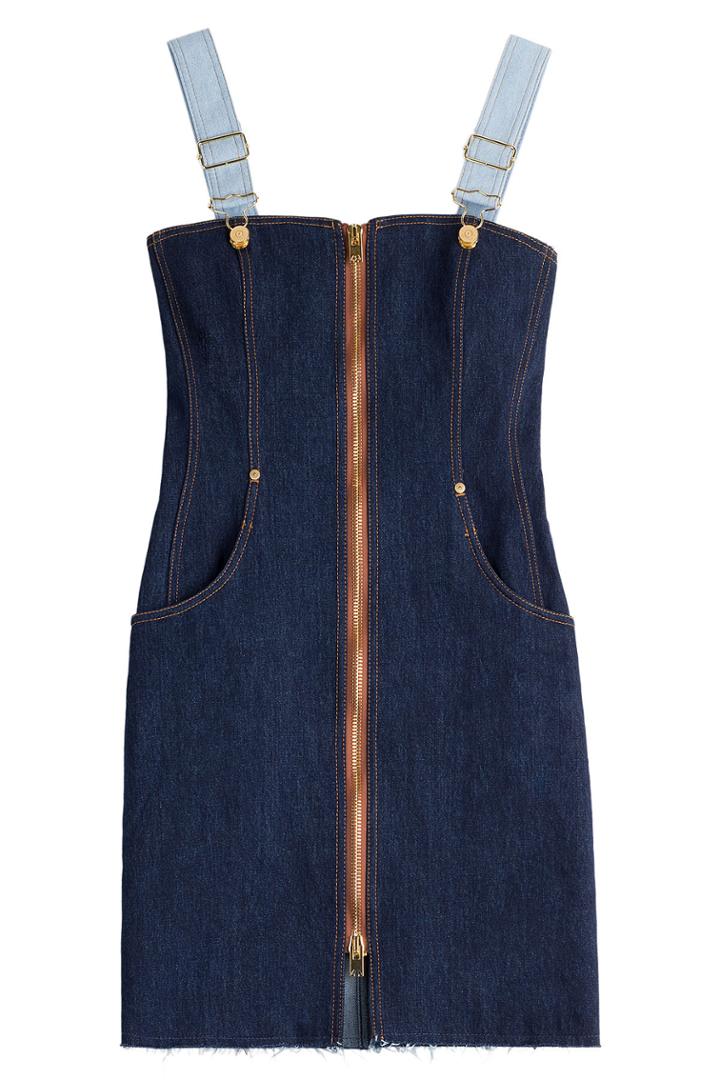 Natasha Zinko Natasha Zinko Denim Dungaree Mini Dress - Blue