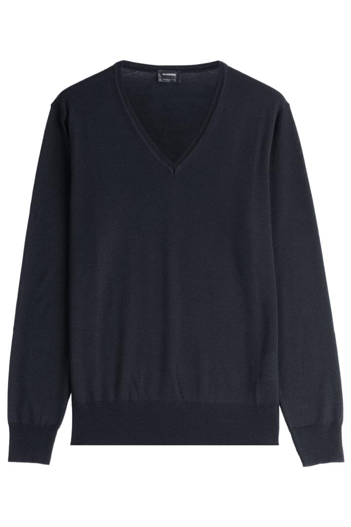 Jil Sander Jil Sander Virgin Wool Pullover With Silk - Blue