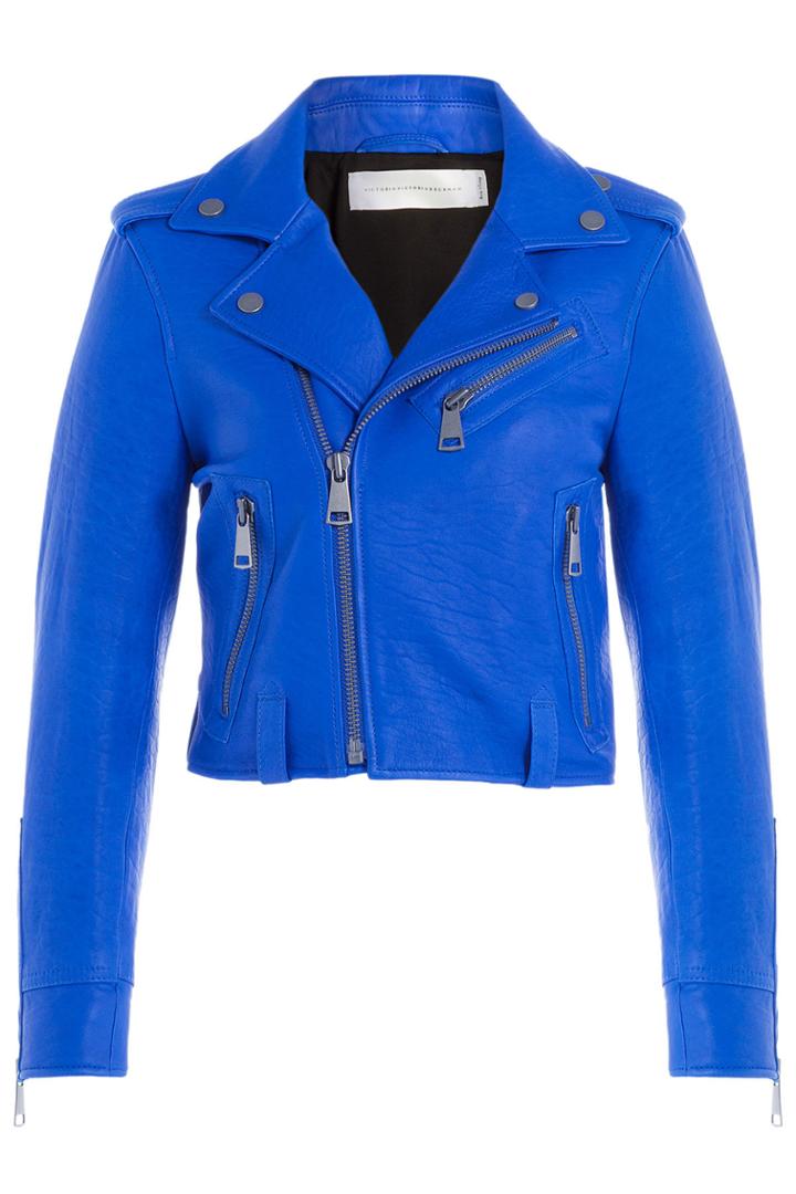 Victoria, Victoria Beckham Victoria, Victoria Beckham Leather Biker Jacket - Blue