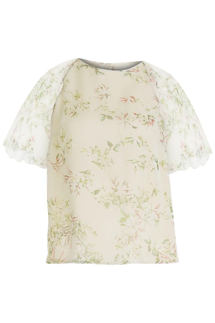Giambattista Valli Giambattista Valli Chiffon Stampa Gelsomino Top - Green
