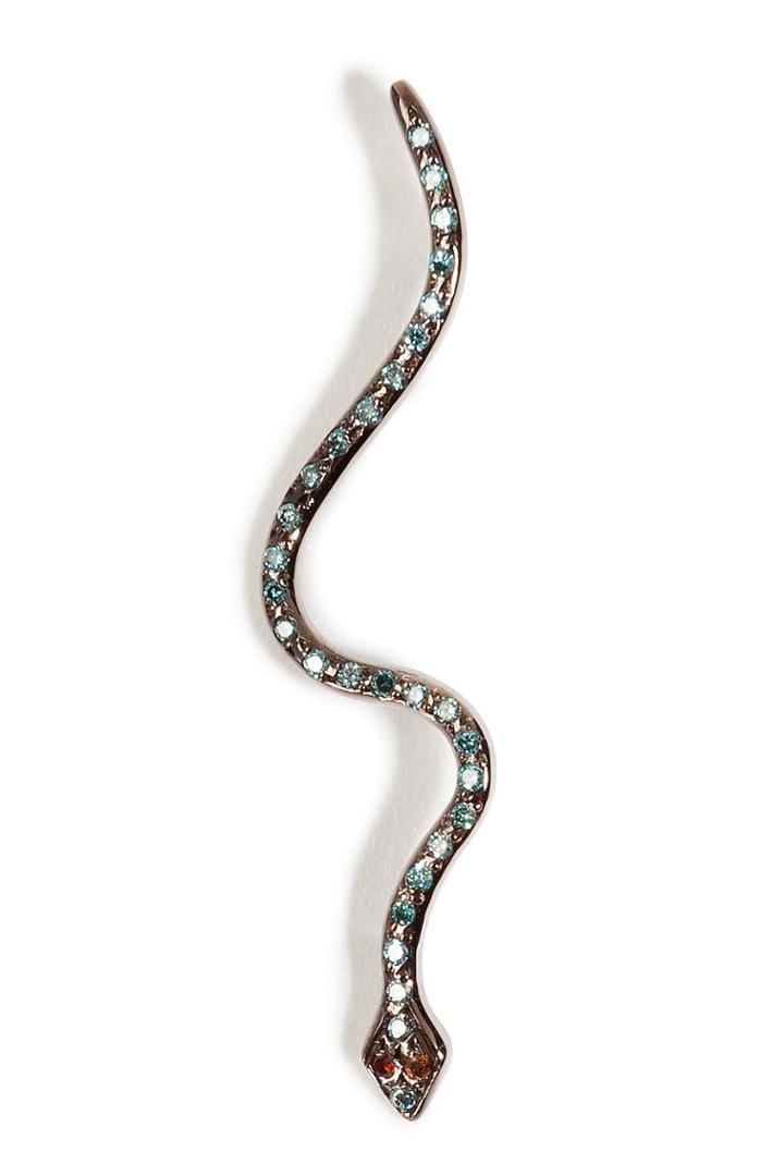 Ileana Makri Ileana Makri 18kt White Gold Lucky Snake Pendant With Diamonds - Silver