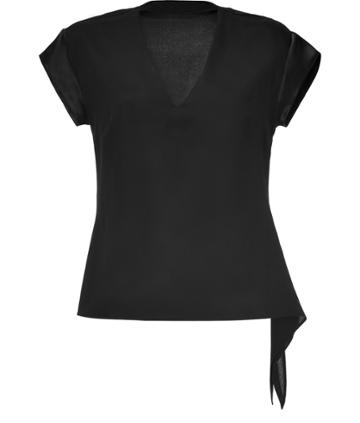 Etro Black Silk Top With Draped Side