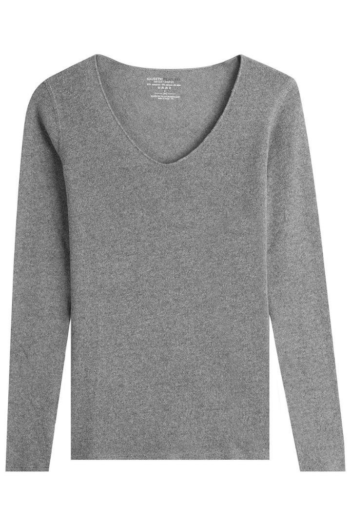 Majestic Majestic Cashmere Pullover - Grey