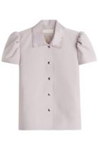 Marina Hoermanseder Marina Hoermanseder Top With Perforated Leather Collar