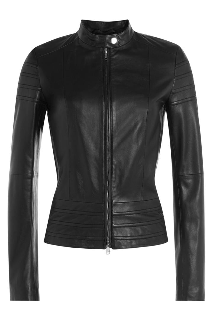 Hugo Hugo Liezel Leather Jacket - Black