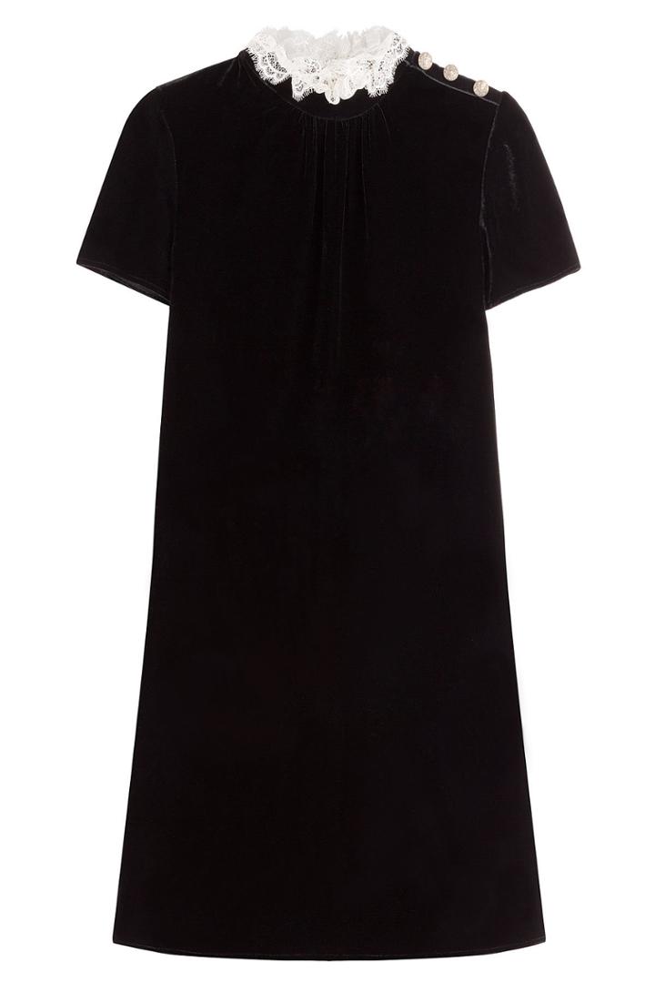 Philosophy Di Lorenzo Serafini Philosophy Di Lorenzo Serafini Velvet Dress With Lace Collar - Black