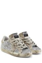 Golden Goose Golden Goose Super Star Leather And Glitter Sneakers