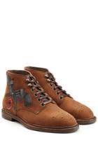 Dolce & Gabbana Dolce & Gabbana Suede Boots With Leather Appliques