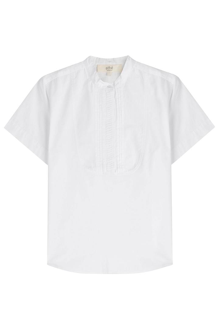 Vanessa Bruno Athé Vanessa Bruno Athé Cotton Top With Pleated Bib - White