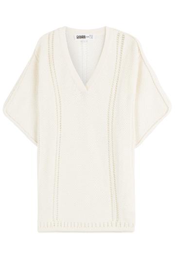 Claudia Schiffer For Tse Claudia Schiffer For Tse Easy Fit Cotton-cashmere-silk Knit Top - White