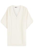 Claudia Schiffer For Tse Claudia Schiffer For Tse Easy Fit Cotton-cashmere-silk Knit Top - White