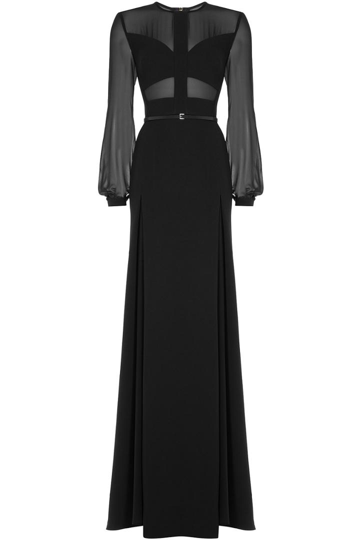 Elie Saab Elie Saab Sheer Top Evening Gown - Black