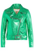 Golden Goose Golden Goose Metallic Leather Jacket - Green