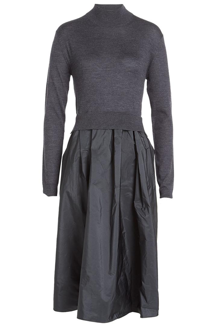 Jil Sander Navy Jil Sander Navy Dress With Knit Top And Taffeta Skirt