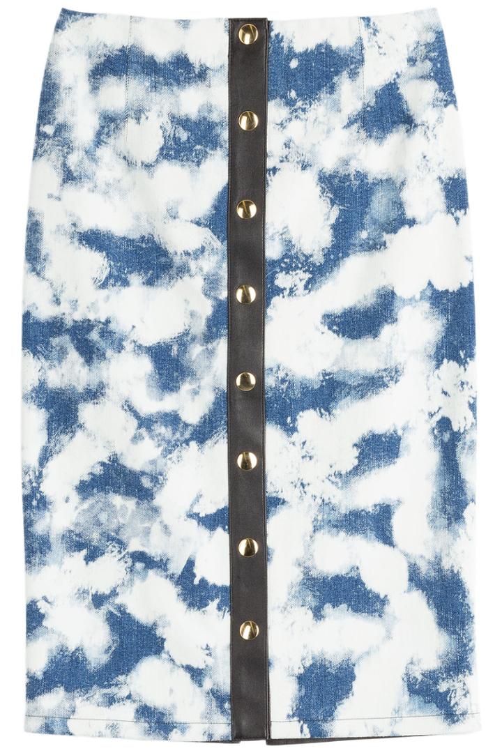 Fausto Puglisi Fausto Puglisi Denim Skirt With Leather Detail