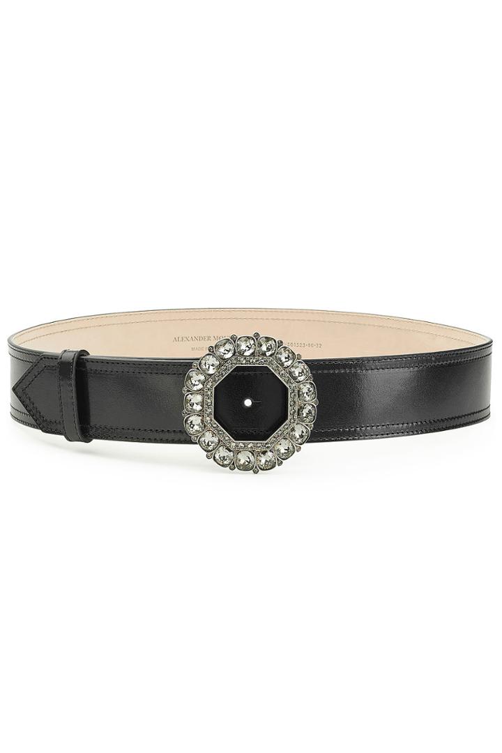 Alexander Mcqueen Alexander Mcqueen Leather Belt With Jewel Embellished Buckle
