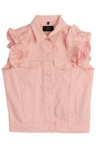 J Brand X Simone Rocha J Brand X Simone Rocha Denim Vest With Frilled Sleeves - Rose