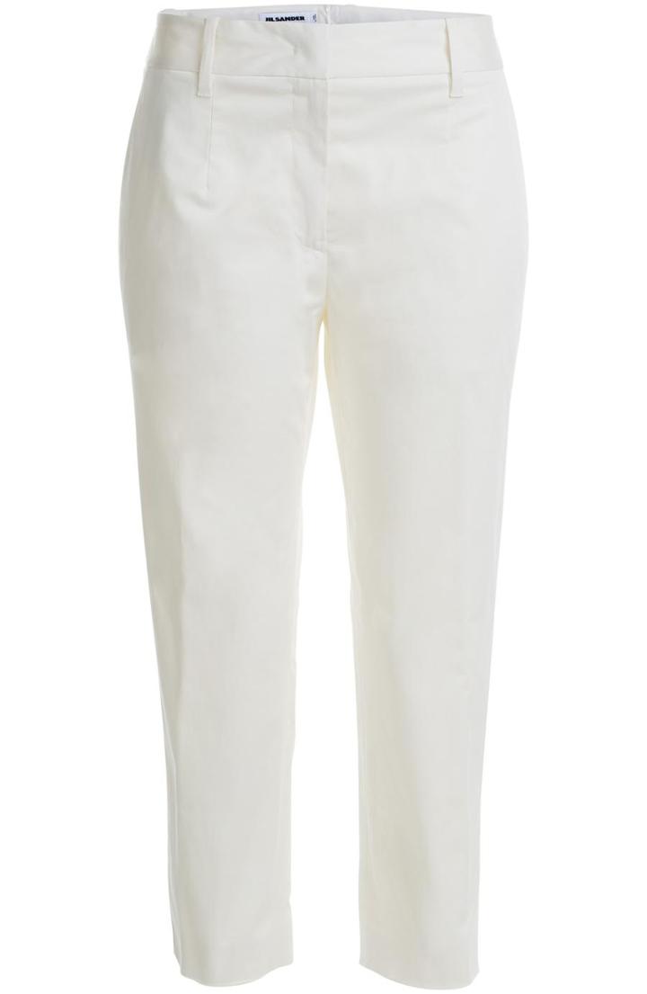 Jil Sander Stretch Cotton Cropped Trousers