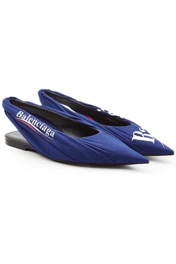Balenciaga Balenciaga Knife Logo Printed Sling-backs